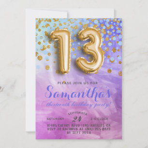 Convite Confetti de Aniversário de 13