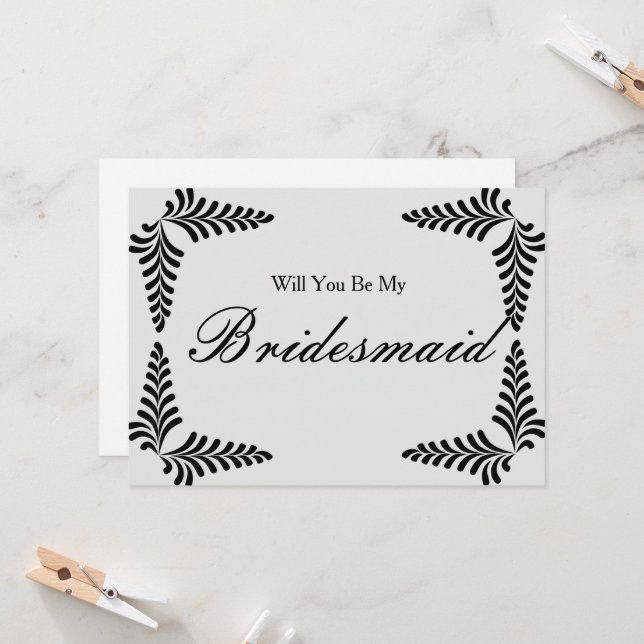 Convite Confetti de Borda Negra será minha dama de Ponta (Frente/Verso In Situ)