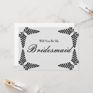 Convite Confetti de Borda Negra será minha dama de Ponta