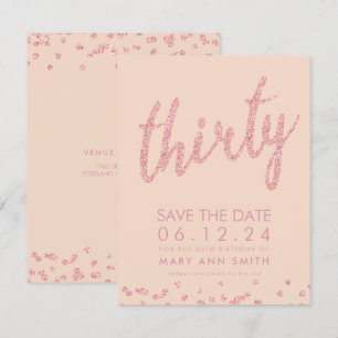 Convite Confetti de data de salvamento do aniversário de 