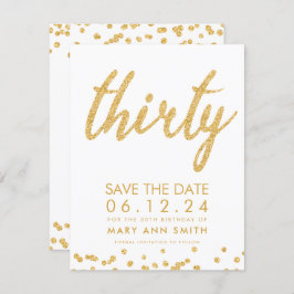 Convite Confetti de Data de Salvamento do aniversário de 3