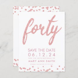 Convite Confetti de Data de Salvamento do aniversário de 4