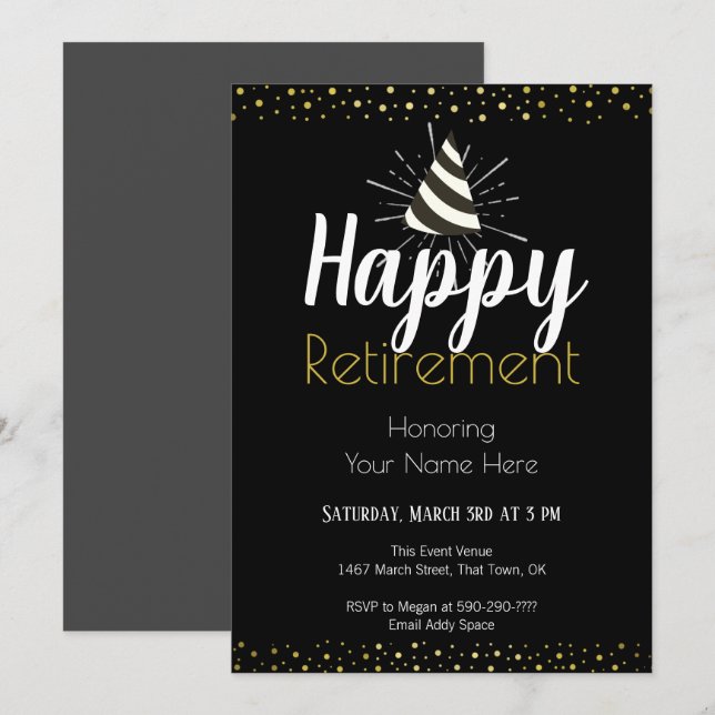 Convite Confetti do Partido da Reforma Feliz (Frente/Verso)