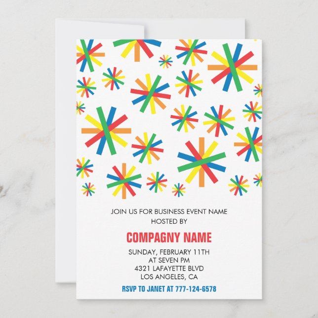 Convite Confetti do Simples Business Party (Frente)