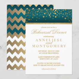 Convite Confetti Dourado branco e lacrimogêneo - Janto de