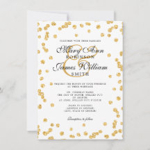 Confetti Dourado de Casamento Simples e Elegante