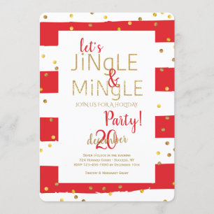 Convite Confetti Dourado Jingle e Mingle