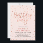 Convite Confetti e Blush Dourados rosa | Festa de aniversá<br><div class="desc">Celebre seu dia especial com este modelo na moda moderno de convites de aniversário. Este design apresenta um confete texturizado rosa de ouro chic com um fundo cor-de-rosa pincelado.</div>