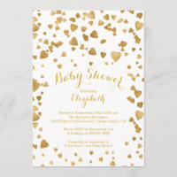 Confetti Glitter Heart Chá de fraldas Invitation