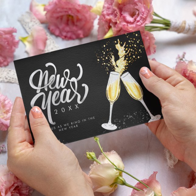 Convite Confetti Sparkle Glitter Modern Party Holiday Card (Criador carregado)