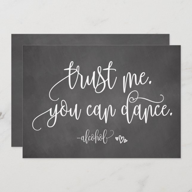 Convite Confie Em Mim Você Pode Dançar Sinal De Casamento  (Frente/Verso)