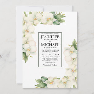 Convite CONFIRA ATRÁS Orquídeas Brancas Casamento Tudo-em-