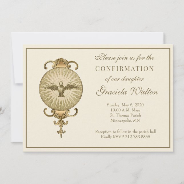 Convite Confirmação Católica da Escritura Espírito Santo (Frente)