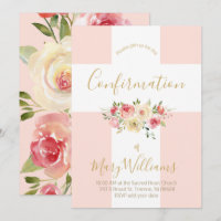 Confirmação da cruz branca e flores católicas