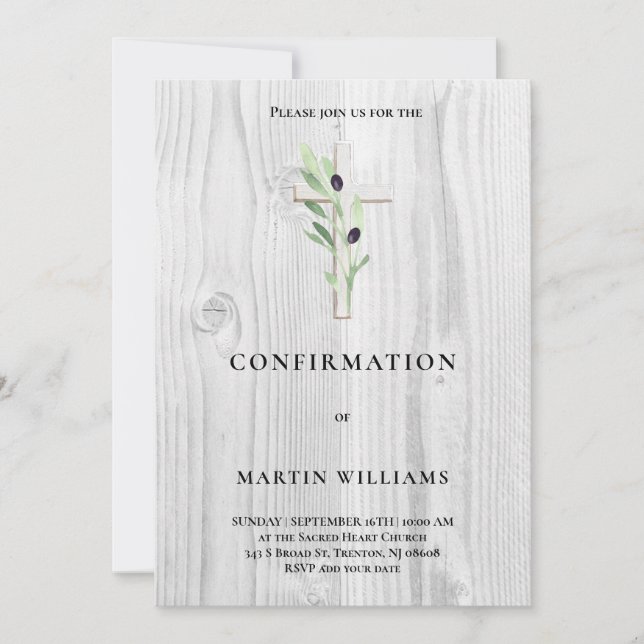 Convite Confirmação da cruz de madeira do ramo oleícola (Frente)