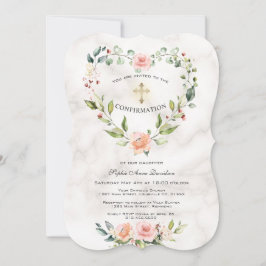 Convite Confirmação da Garota do Mármaco das Flores Rosa