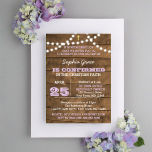 Convite Confirmação de Barnwood Lights Lilac