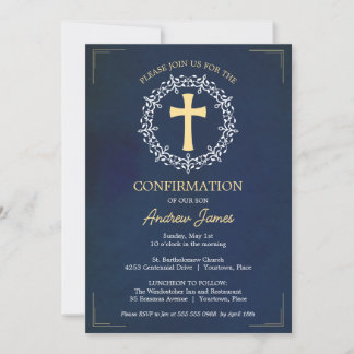 Convite Confirmação de Blue Cross Wreath