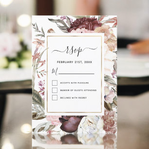 Convite Confirmação de Casamento Boho Rosa Poeirento Borgo