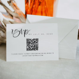 Convite Confirmação de Casamento com Código QR Minimalista