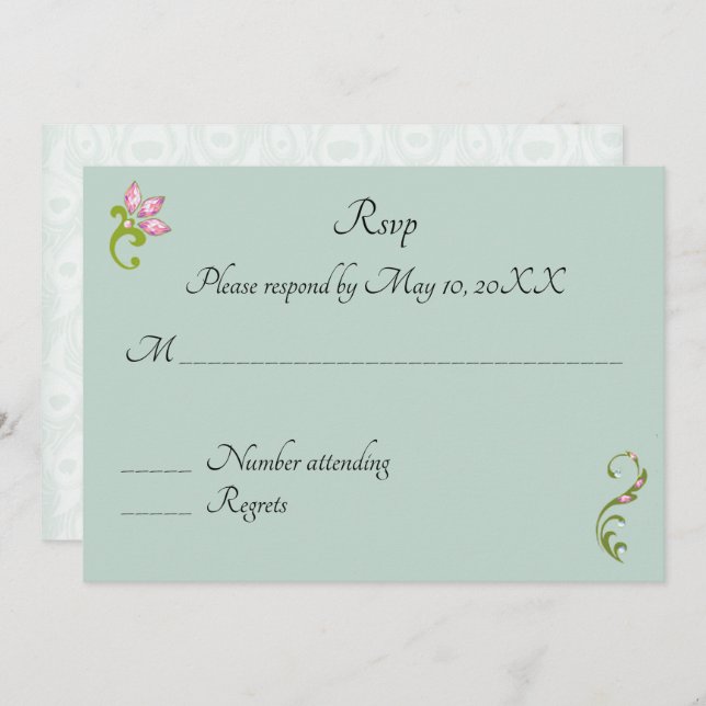 Convite Confirmação de Casamento de Pavão Hindu Indiano (Frente/Verso)