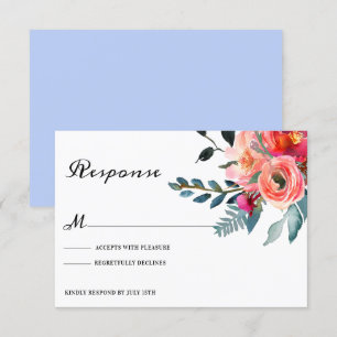 Convite Confirmação de Casamento Floral Azul Empoeirado