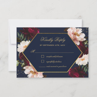Convite Confirmação de Casamento Floral Burgundy Mal-humor