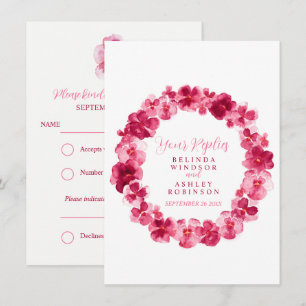Convite Confirmação de casamento floral pansy vermelha