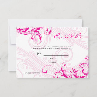 Convite Confirmação de Casamento Magenta Clássico Desenho