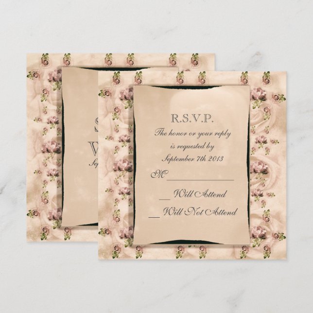 Convite Confirmação de Casamento Rosa Vintage (Frente/Verso)