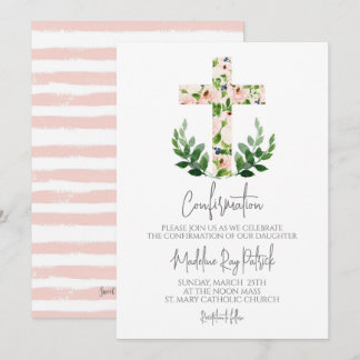 Convite Confirmação de Cruz Floral