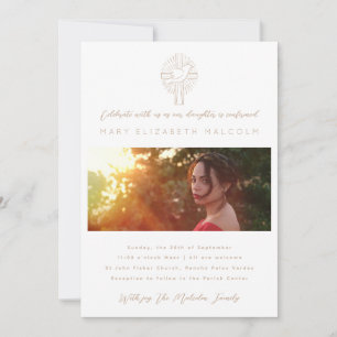 Convite Confirmação de Foto Cruzada da Santa Espírito Dove