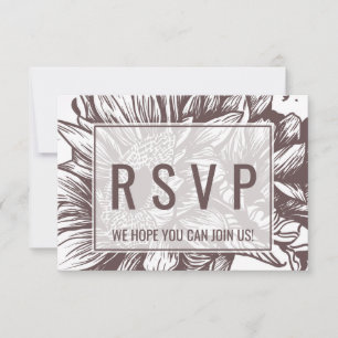 Convite Confirmação de pedido de música do girassol marrom