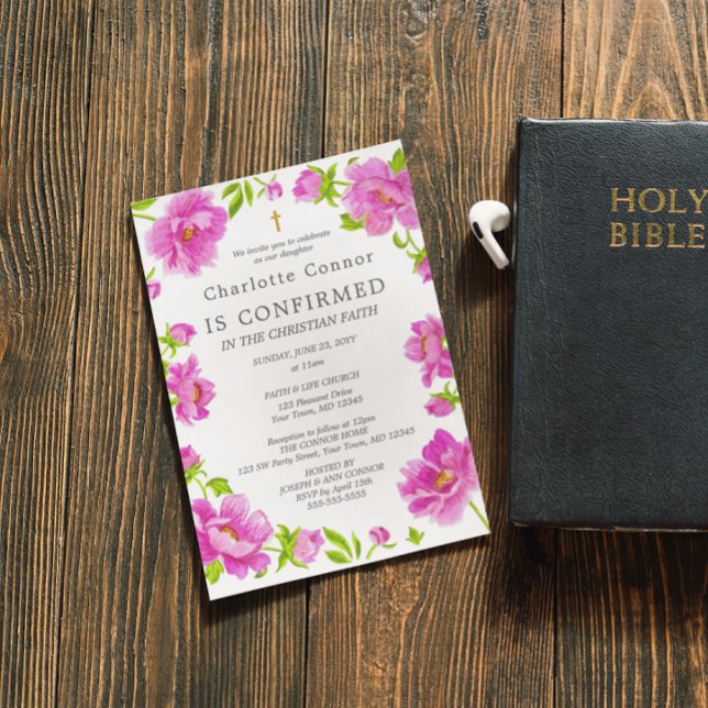 Convite Confirmação de Peões Rosa (Criador carregado)