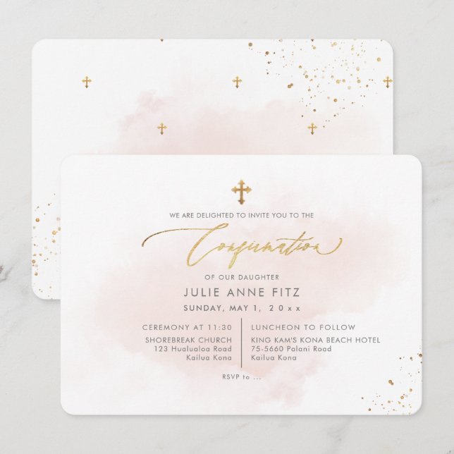 Convite Confirmação de pincel de pincelada H2 do PixDezine (Frente/Verso)