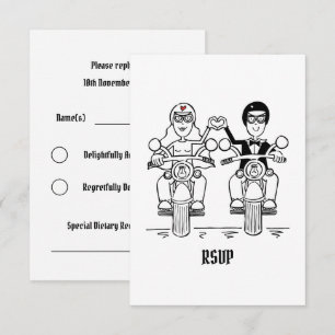 Convite Confirmação de presença no casamento de motoqueiro