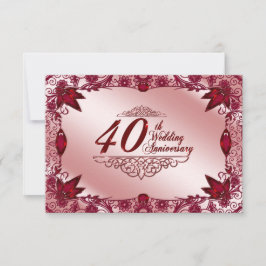 Convite Confirmação de Presença para Bodas de Rubi de 40 A