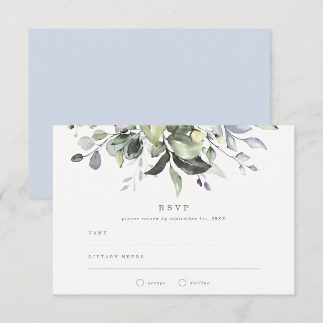 Convite Confirmação de Presença para Casamento com Florais (Frente/Verso)