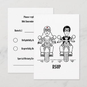 Convite Confirmação de presença para casamento de motoquei