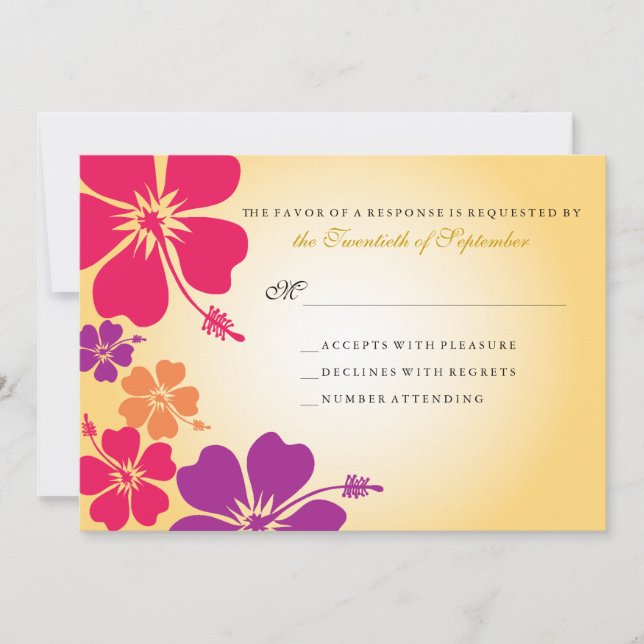 Convite Confirmação de Presença para Casamento Luau / Hava (Frente)