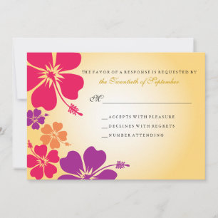 Convite Confirmação de Presença para Casamento Luau / Hava
