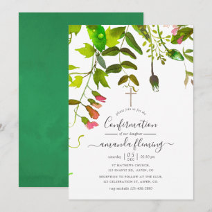 Convite Confirmação de Primavera de Watercolor