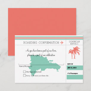 Convite Confirmação de RSVP Passagem Aérea para República 