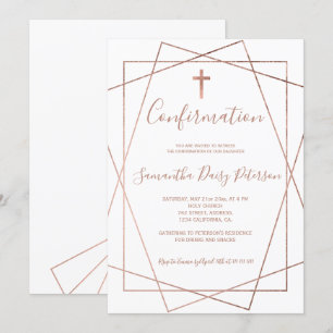 Convite Confirmação de script gráfico geométrico Rosa 