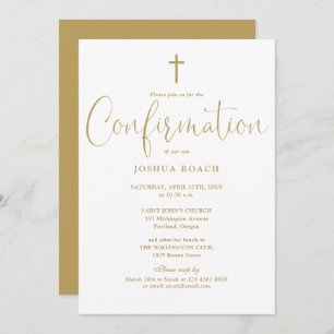 Convite Confirmação Dourada de Script Elegante Moderno