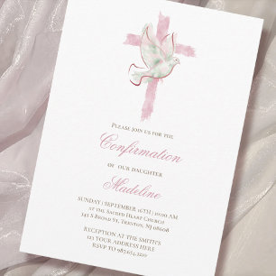 Convite Confirmação Espírito Santo Rosa