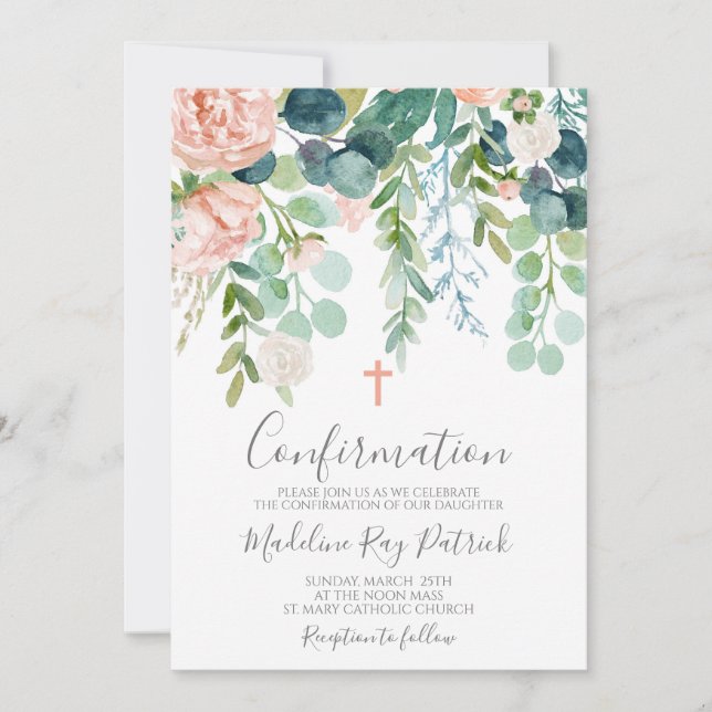 Convite Confirmação Floral (Frente)