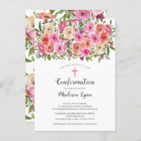 Confirmação Floral Cor-de-Rosa Moderna