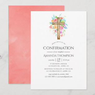 Convite Confirmação Floral em Aquarela Pastel