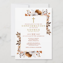 Confirmação Floral Moderna Rustic Boho Terracotta